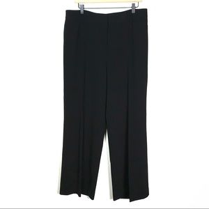 White House wide leg flat front black dress pants